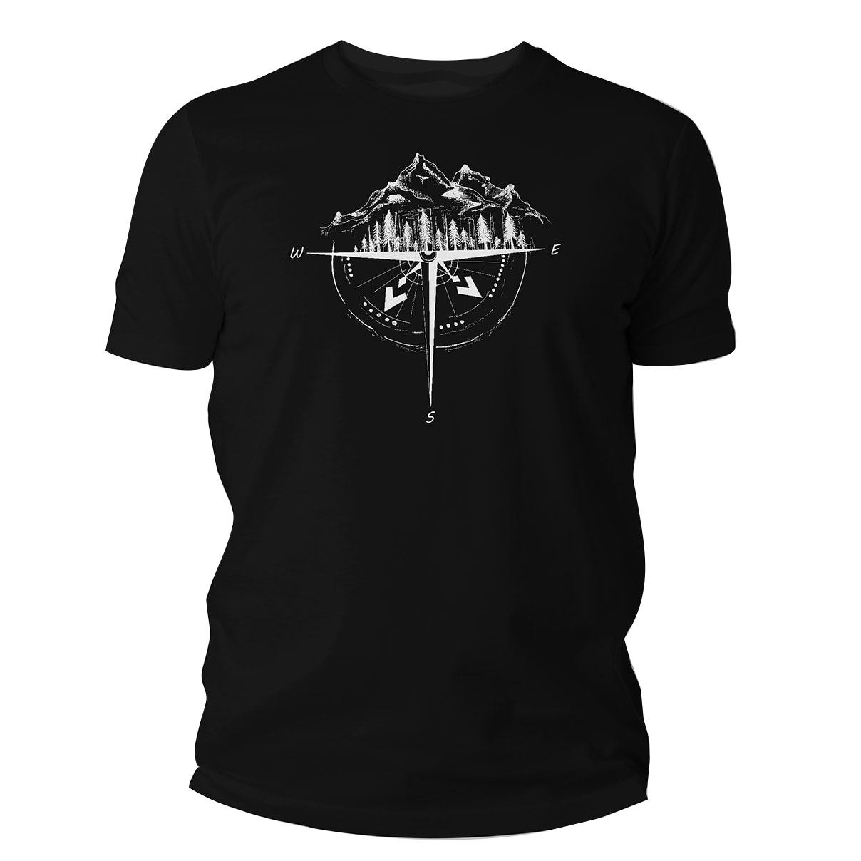 Koszulka męska TigerWood Róża Wiatrów czarna