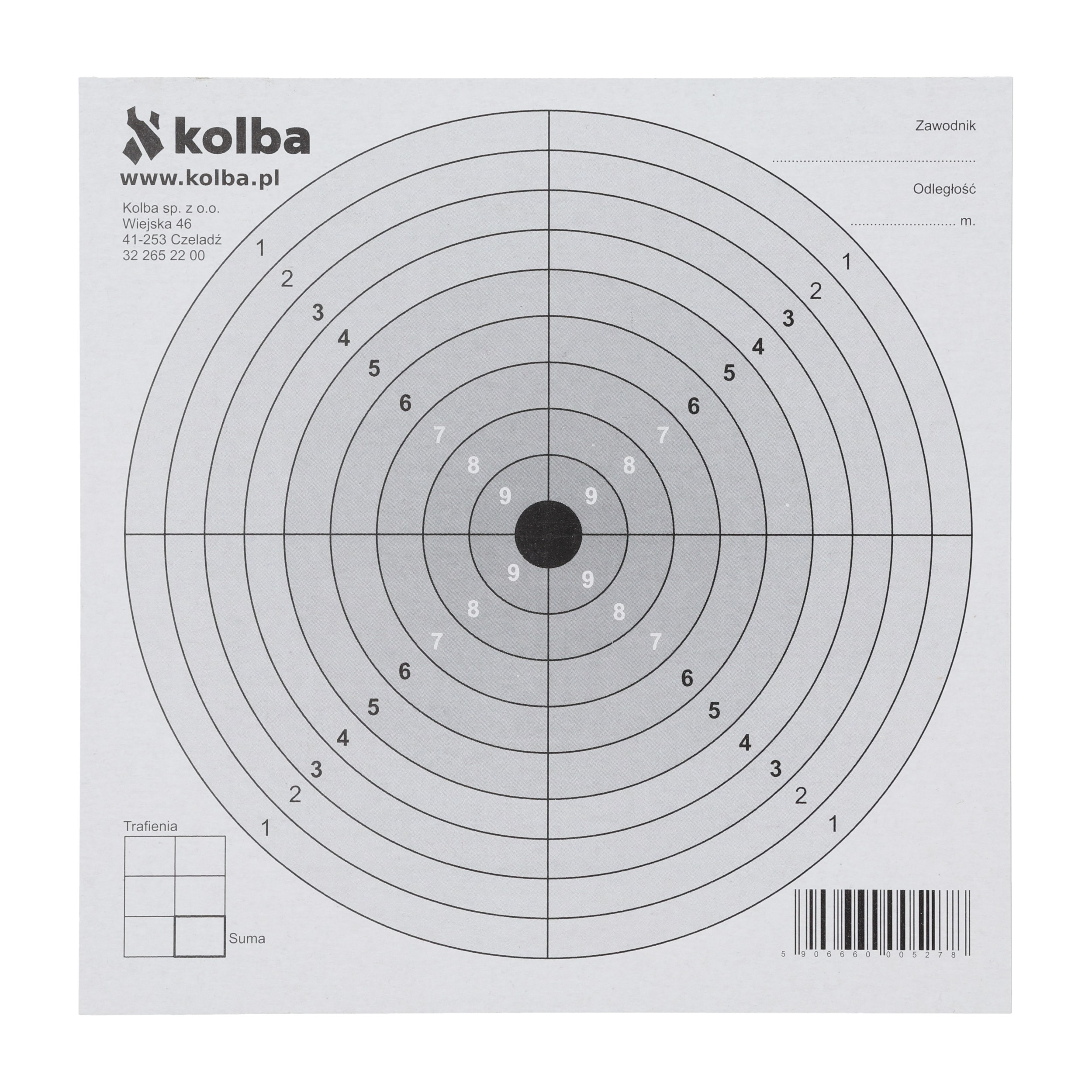 Komplet tarcz strzeleckich 14x14 cm czarny środek 100 szt.