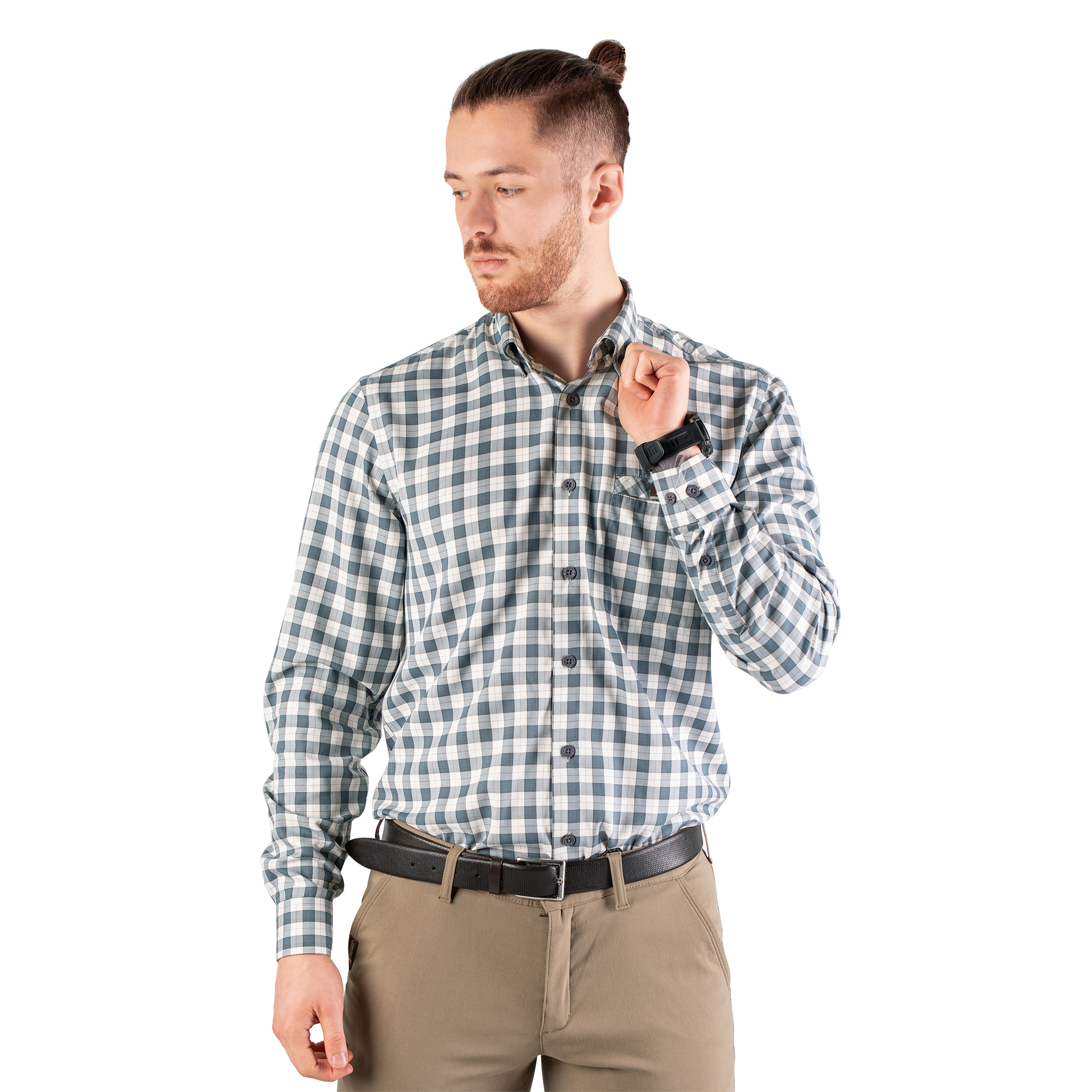 Koszula męska Tagart Malmo w niebiesko-białą kratkę