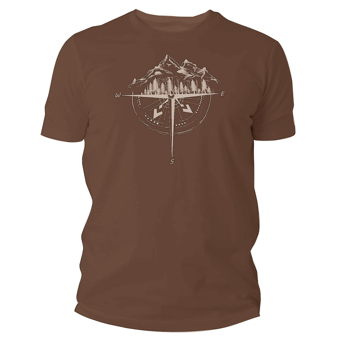 Koszulka męska TigerWood Róża Wiatrów brązowy