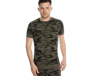 Koszulka męska Spaio Military krótki rękaw zielona