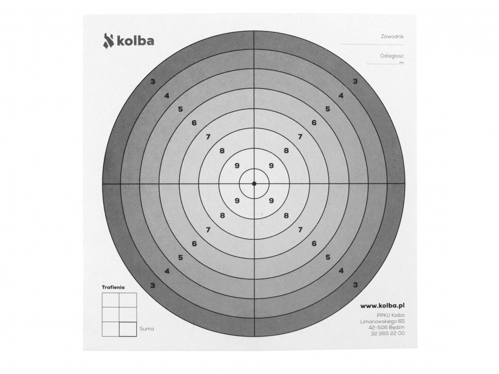 Komplet tarcz strzeleckich 14x14 cm biały środek 100 szt.