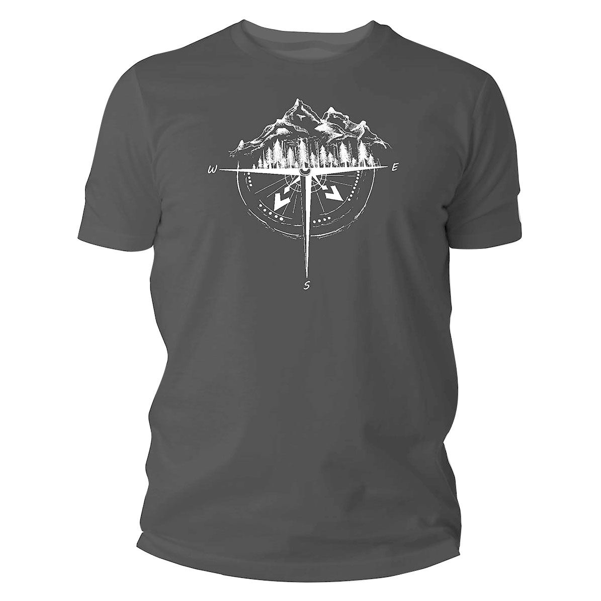 Koszulka męska TigerWood Róża Wiatrów ciemnoszara