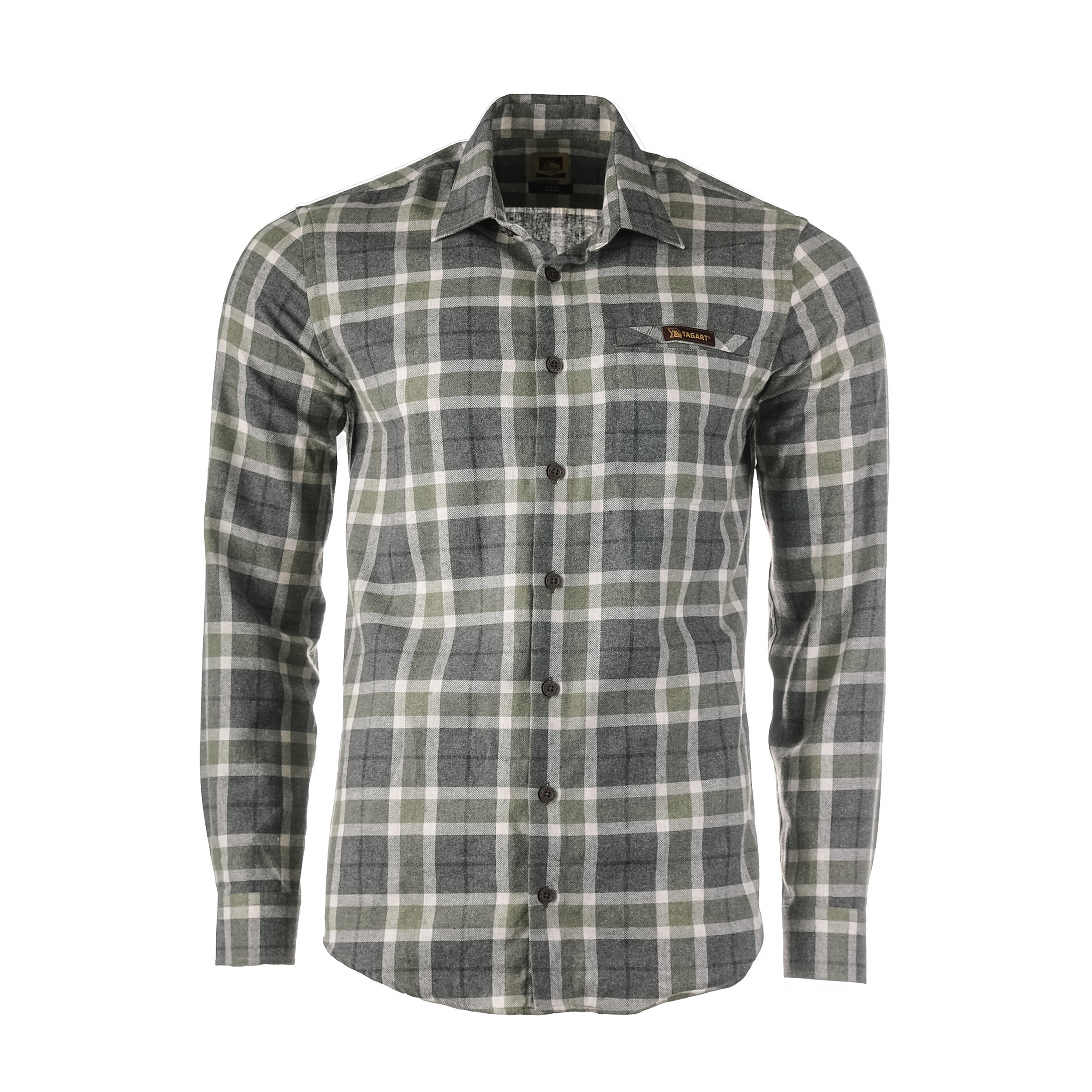 Koszula męska Tagart Moss slim, flanelowa, w zieloną kratę