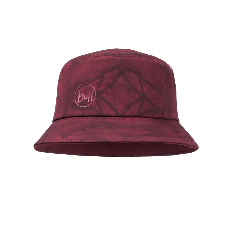 Kapelusz damski BUFF Trek Bucket Hat Calyx ciemnoczerwony