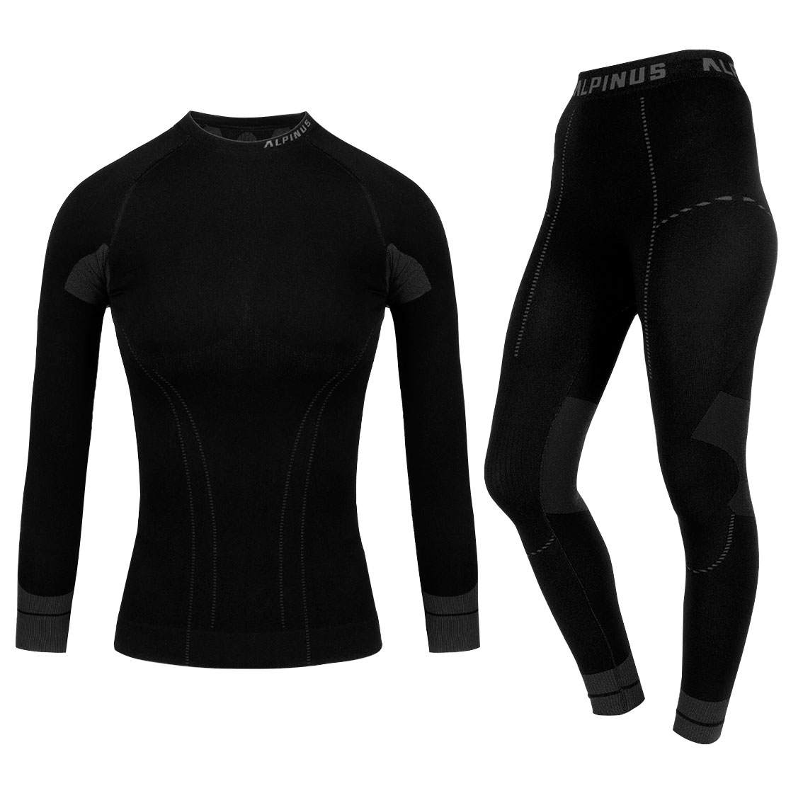 Bielizna damska Alpinus Termoaktywna Tactical Base Layer Set czarna