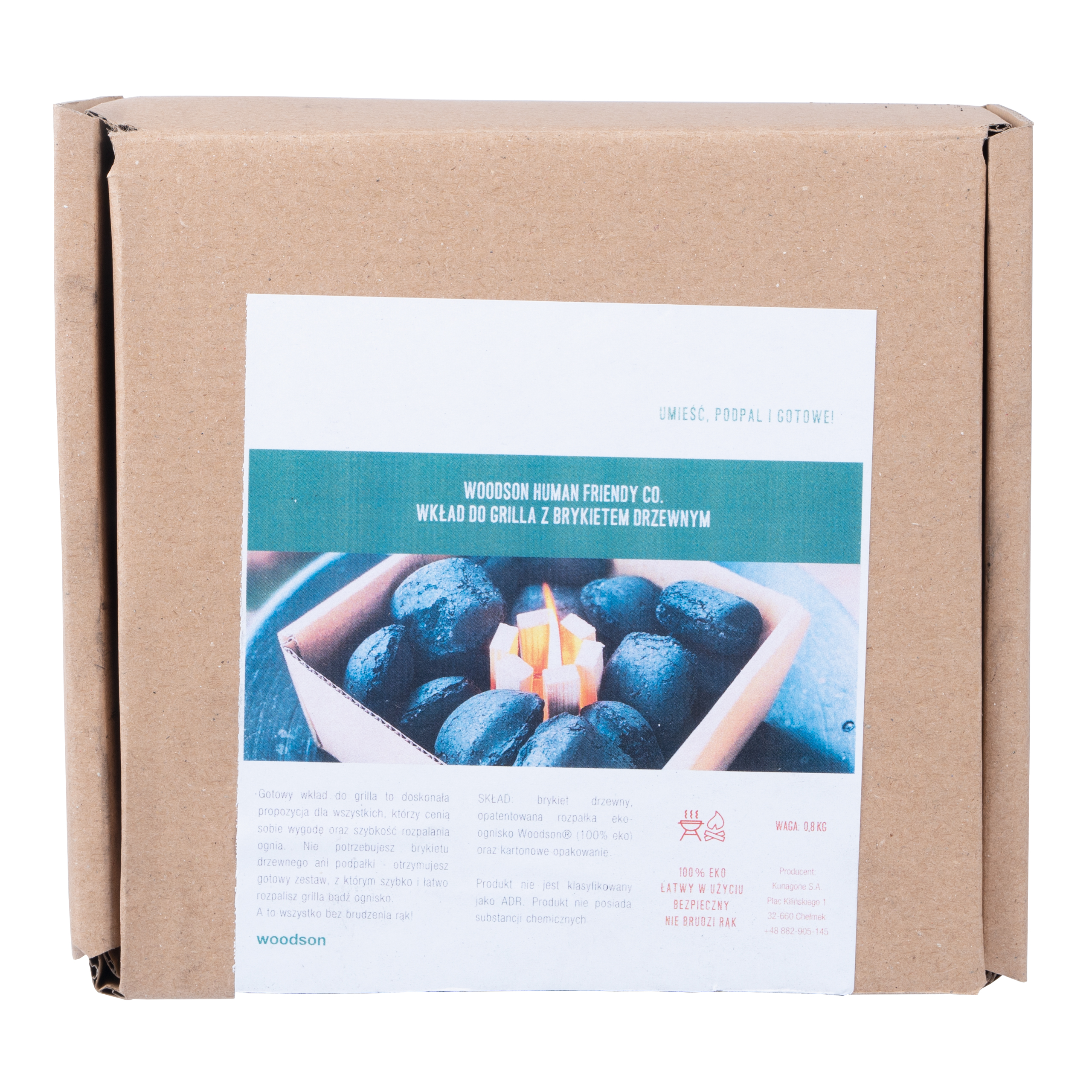 Rozpałka Woodson wkład do grilla z brykietem