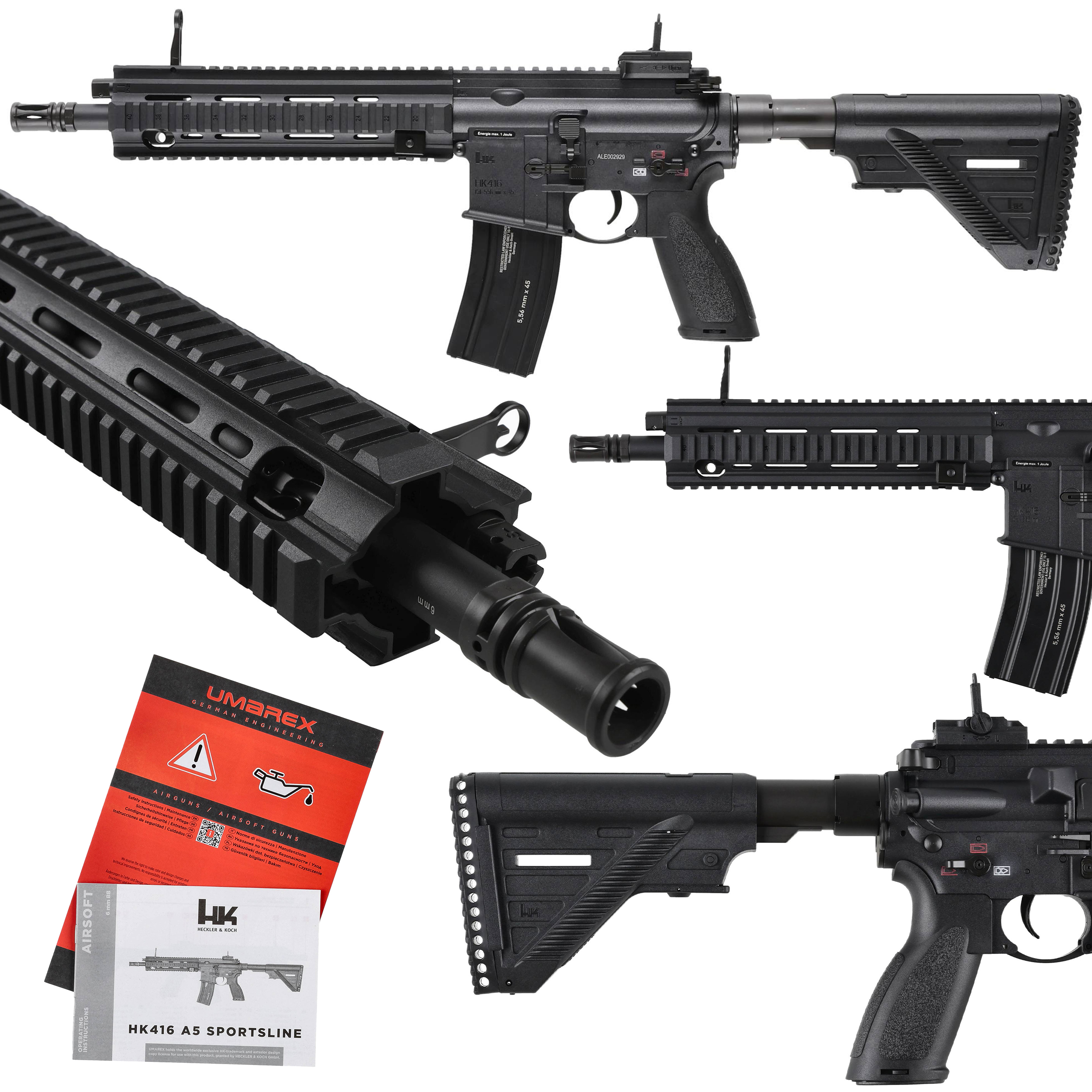 Replika karabinek ASG H&K Heckler&Koch HK416 A5 Sportsline 6 mm auto czarny