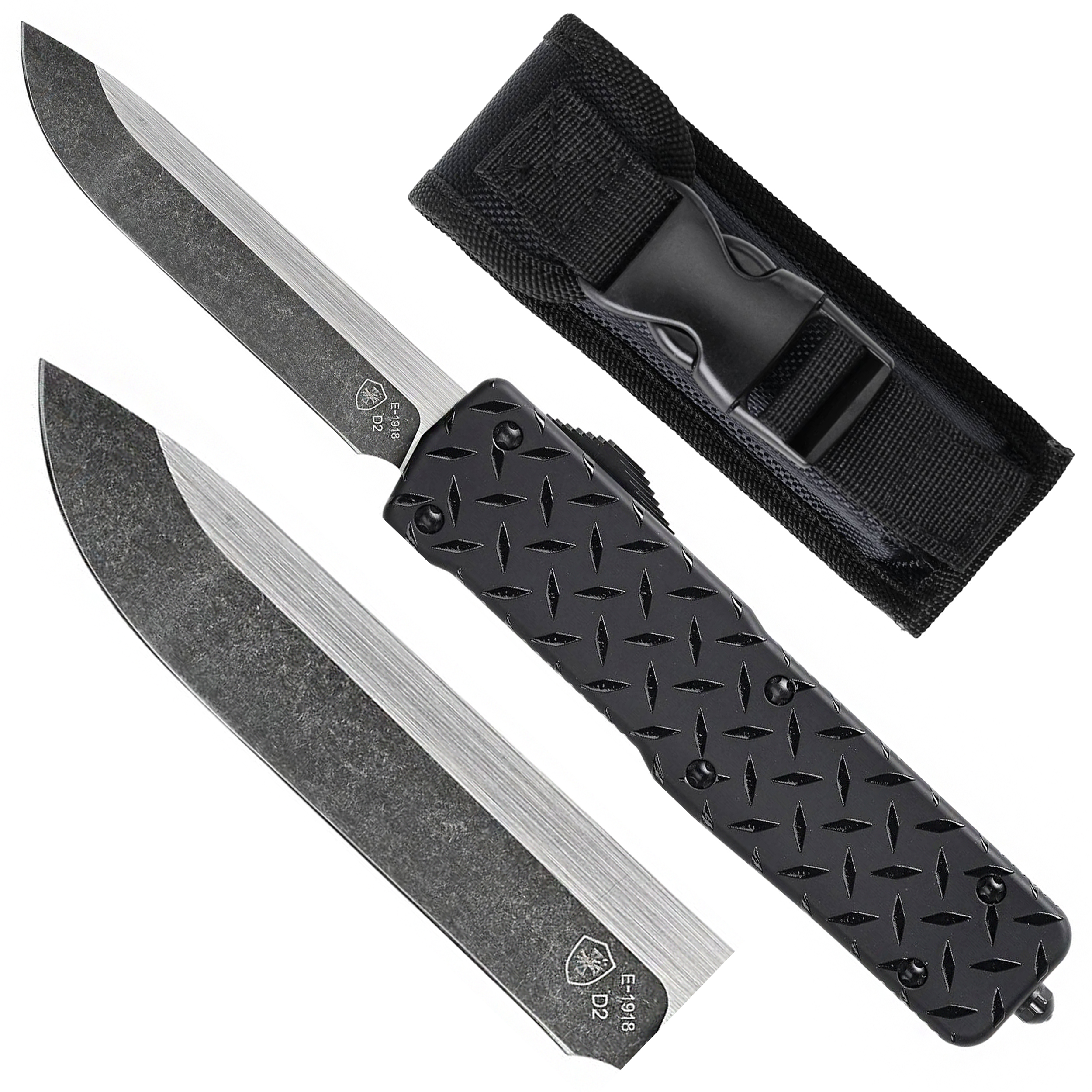Nóż OTF Templar Knife Large Aluminium Diamond Plate Drop Black