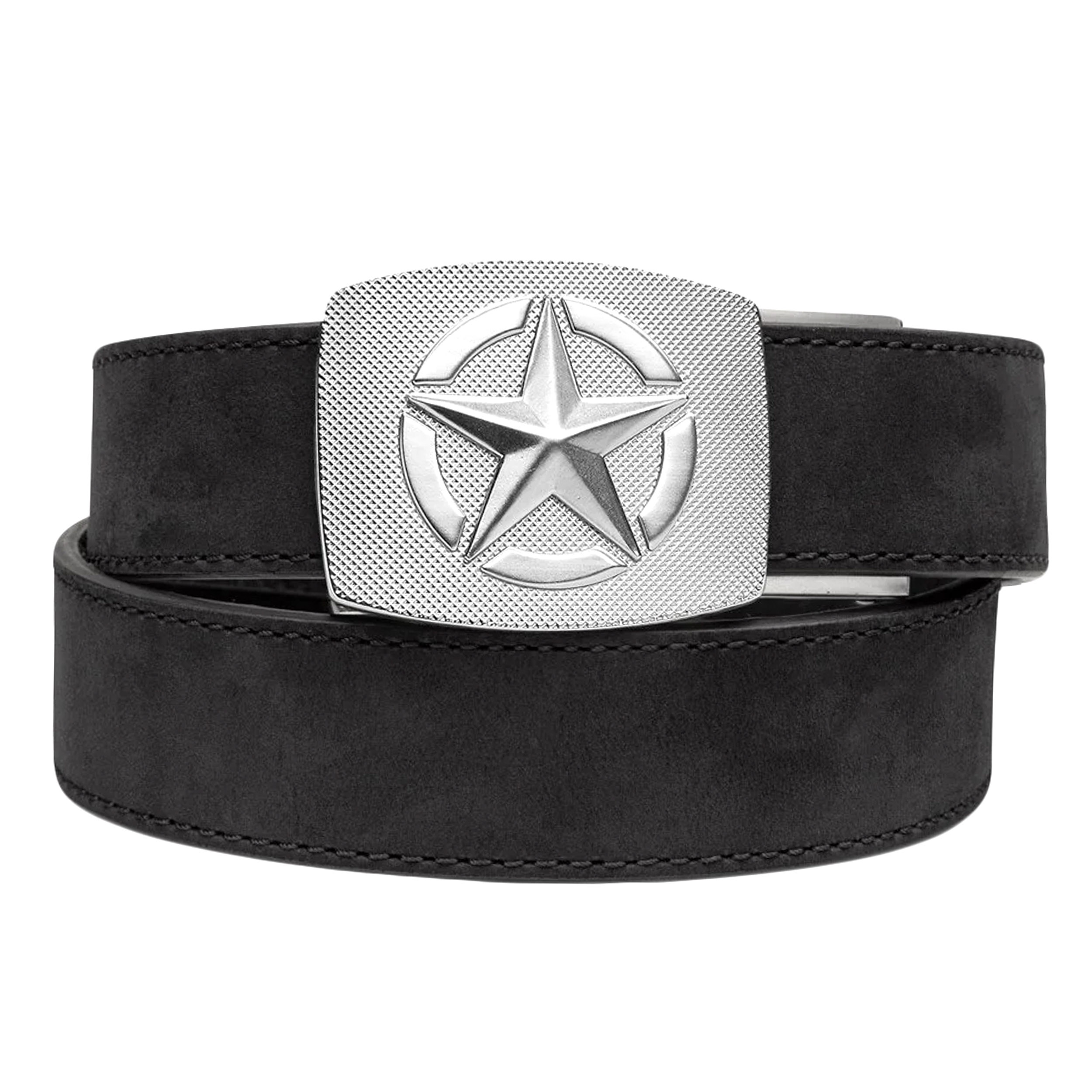 Pas Kore Essentials Star Buckle Black Buffalo Leather Gun Belt