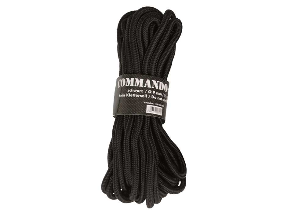 Linka Mil-Tec 9 mm x 15 m czarna