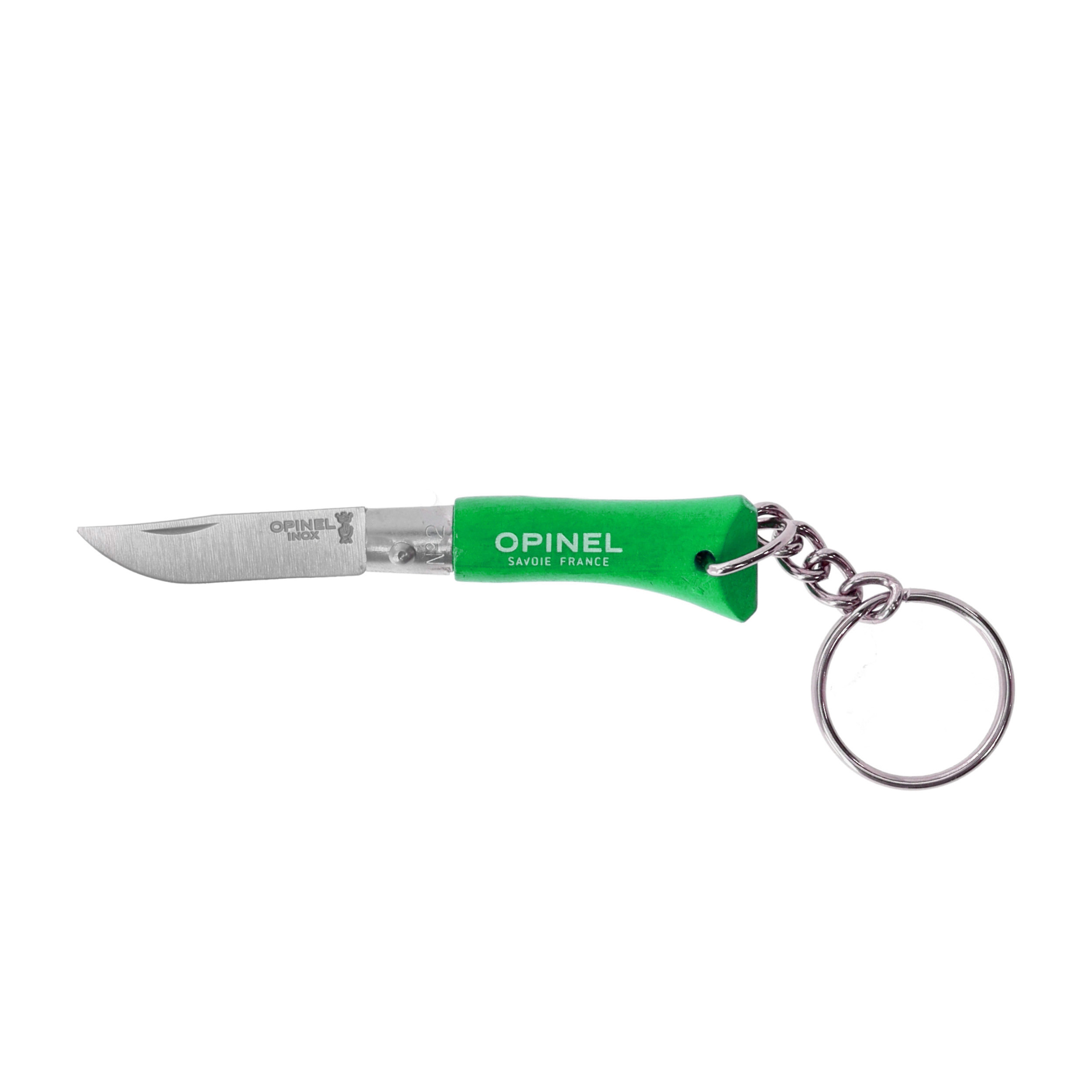 Nóż składany Opinel Colorama 02 brelok inox grab zielony