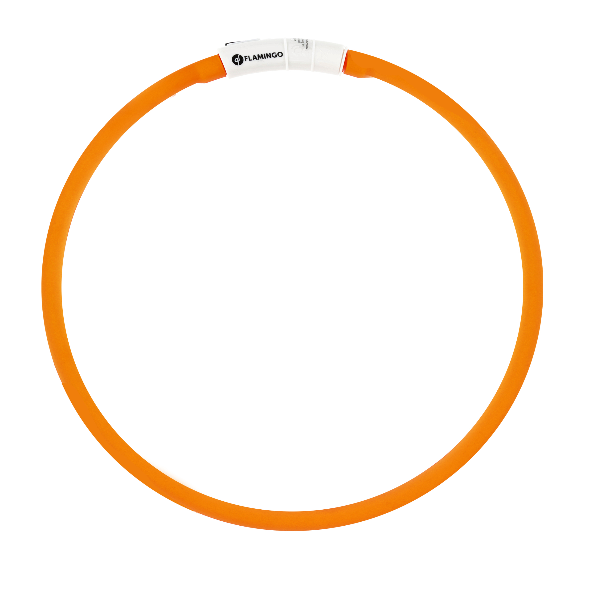 Obroża led dla psa Flamingo Nera pomarańczowa 16 mm