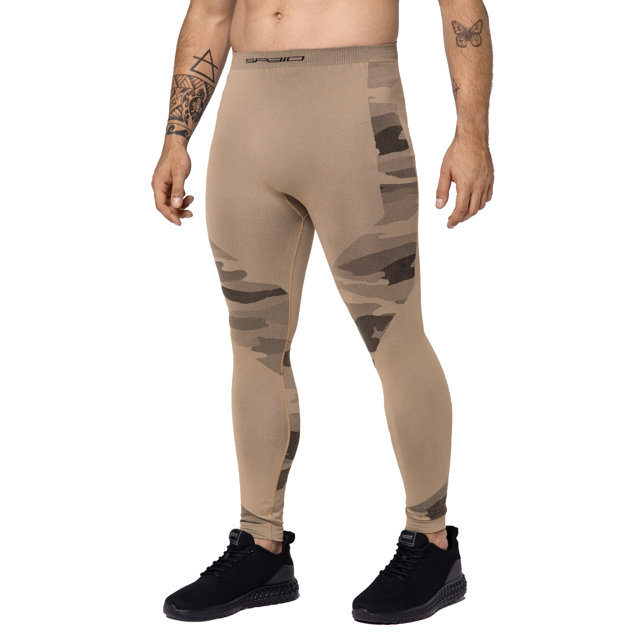 Legginsy męskie Spaio Military piaskowe