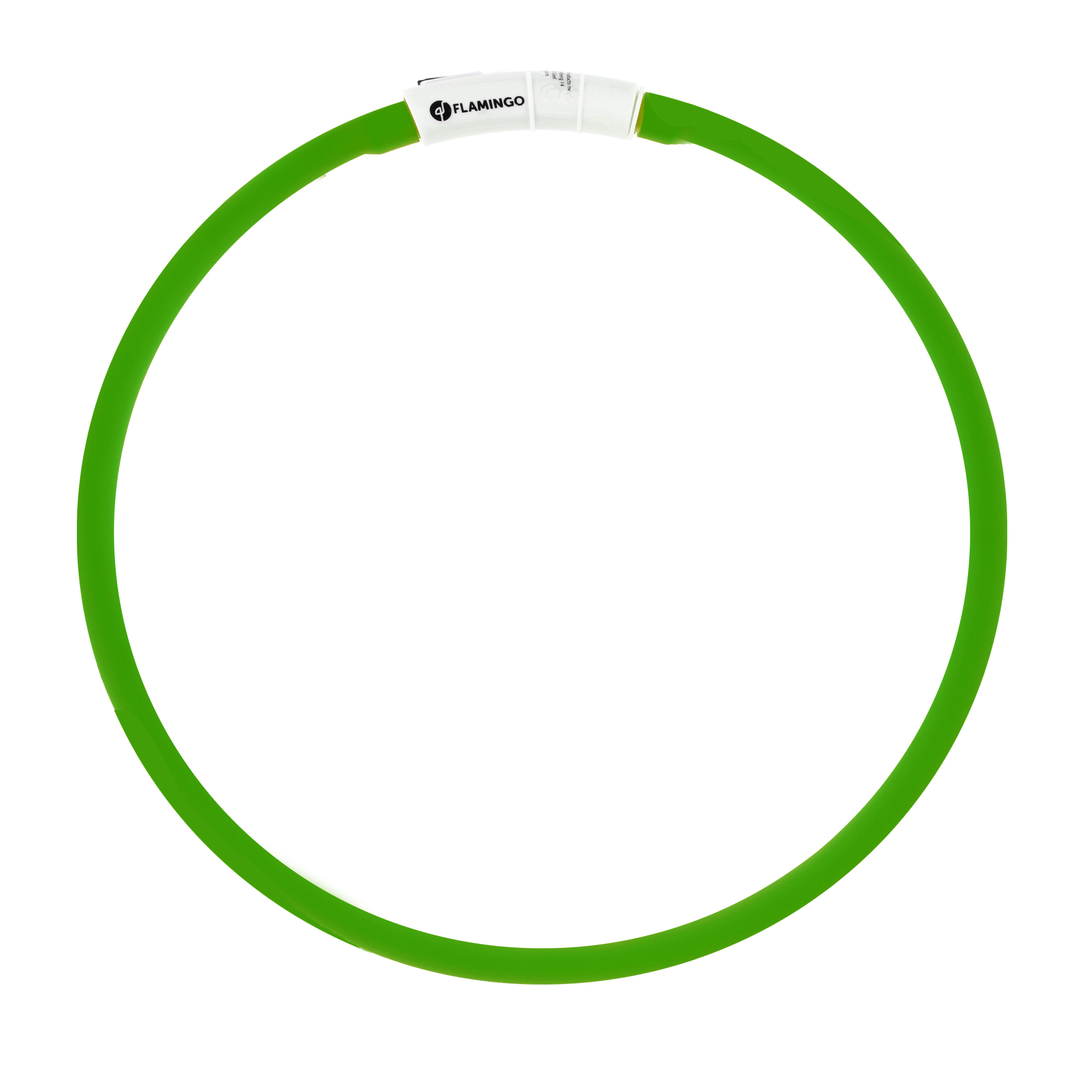 Obroża led dla psa Flamingo Nera zielona 16 mm
