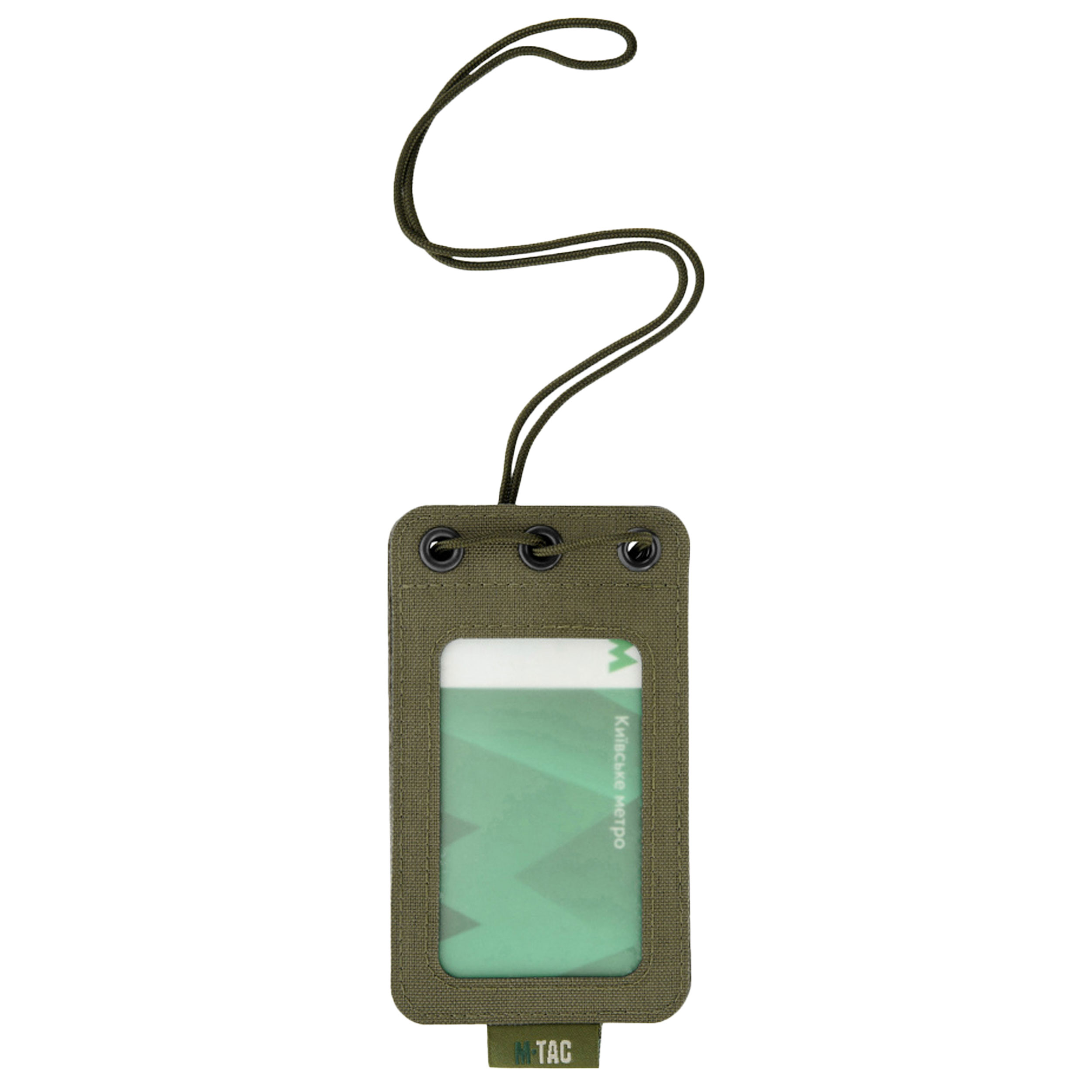 Pokrowiec na identyfikator M-Tac z przezroczystym panelem zielony