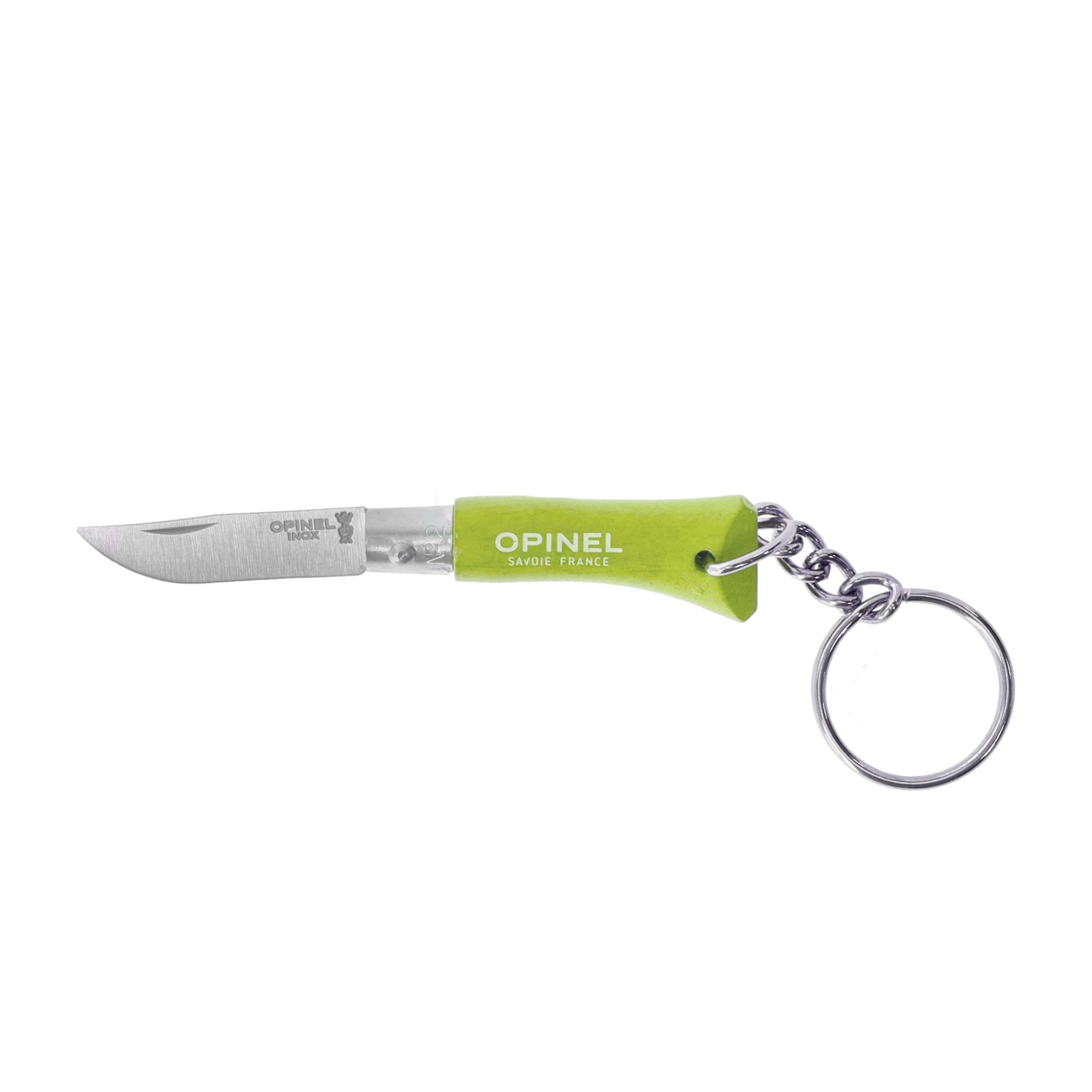 Nóż składany Opinel Colorama 02 brelok inox grab limonkowy