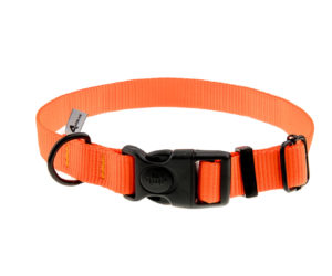 Obroża z taśmy 4wild 25 mm 37-57 cm neonowa pomarańcza