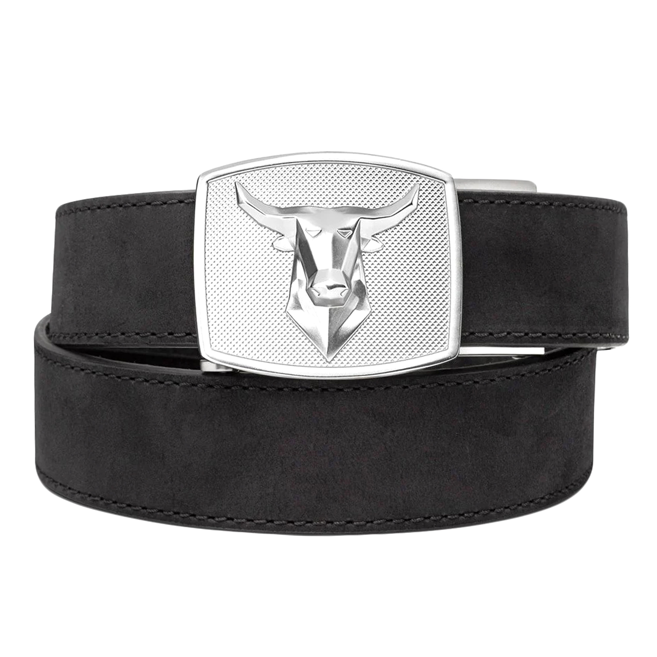 Pas Kore Essentials Bull Buckle Black Buffalo Leather Gun Belt