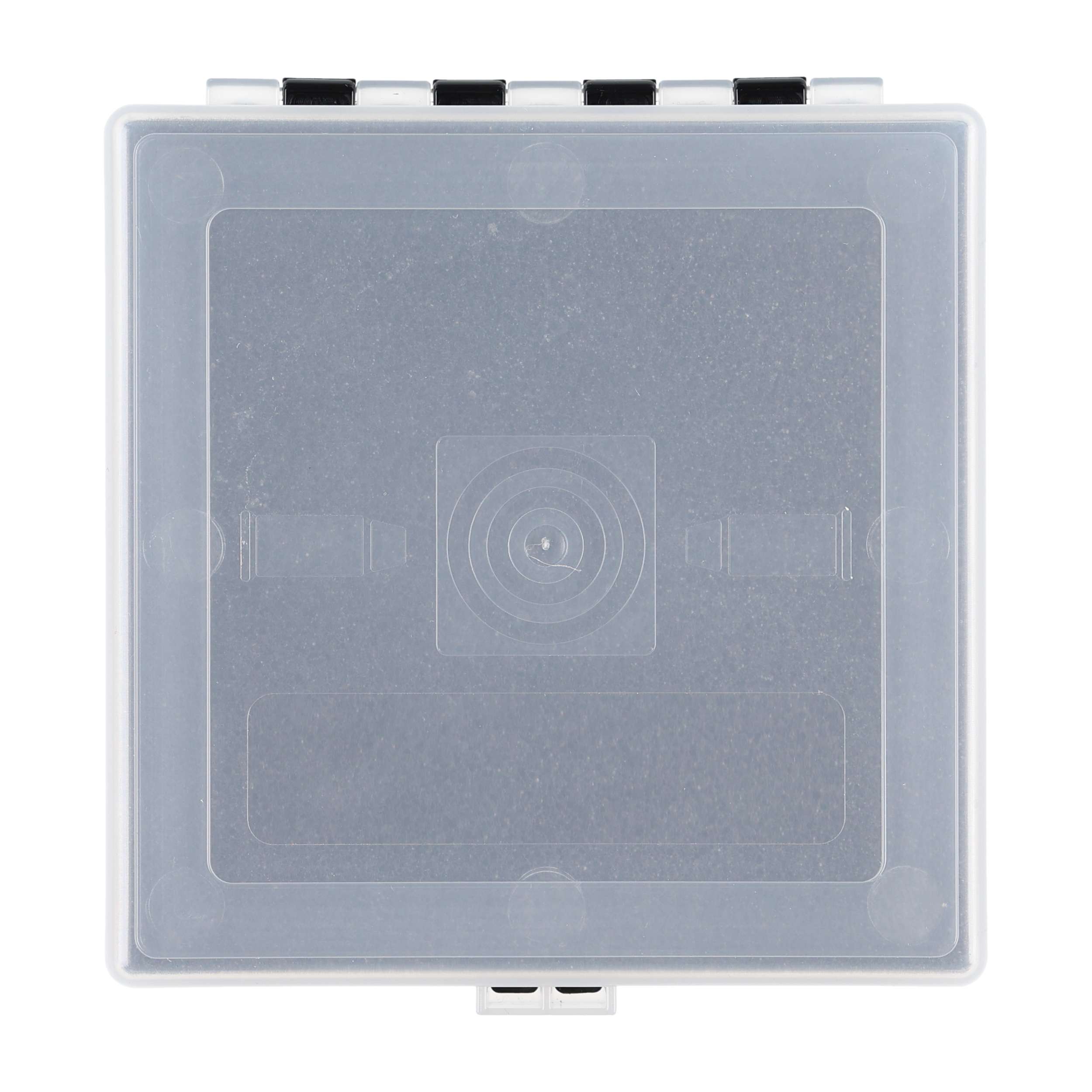 Pudełko Megaline 11x11x3,5 czarno-przezroczysty gąbka 2 szczęki rekina