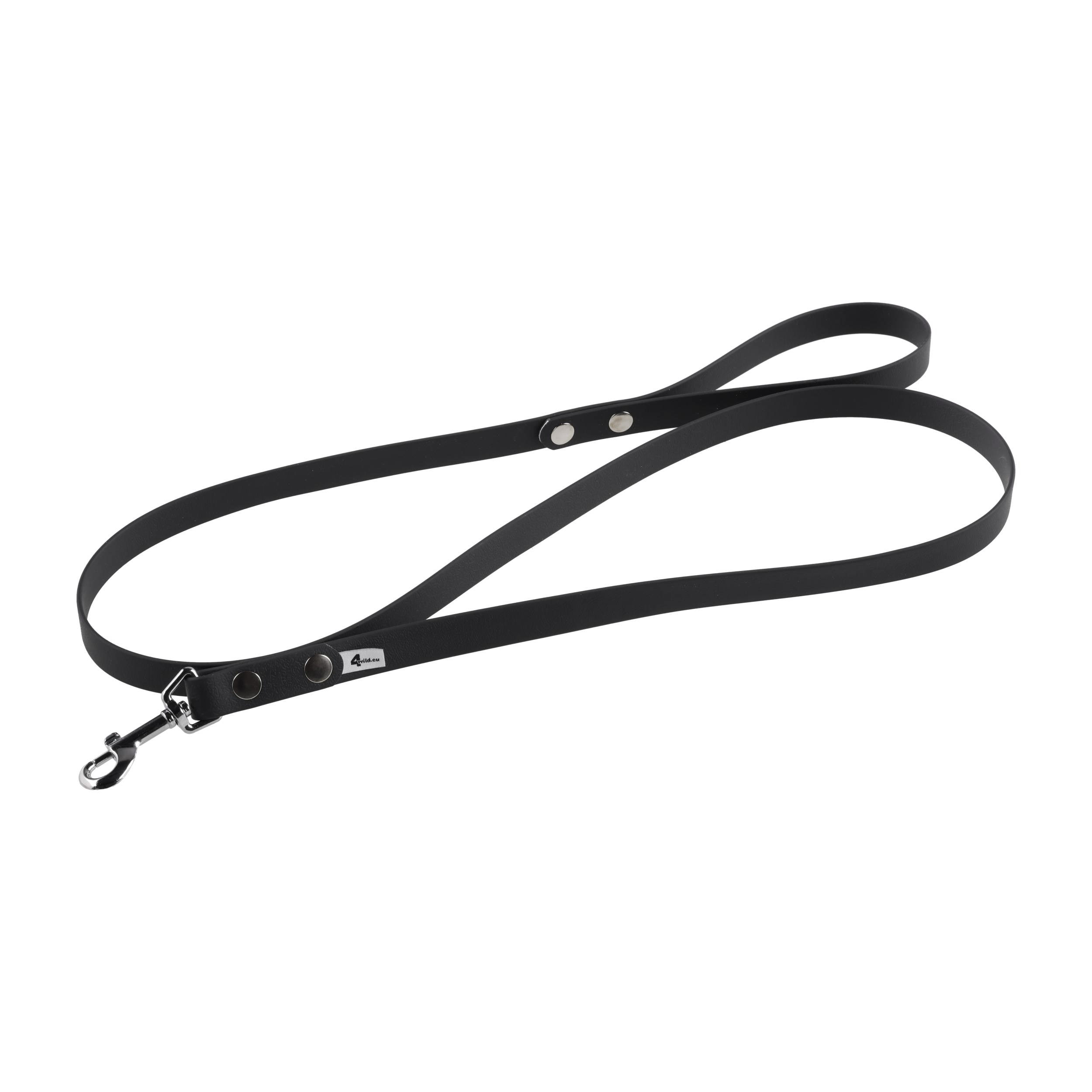 Smycz BioThane 4wild wodoodporna 150 cm czarna