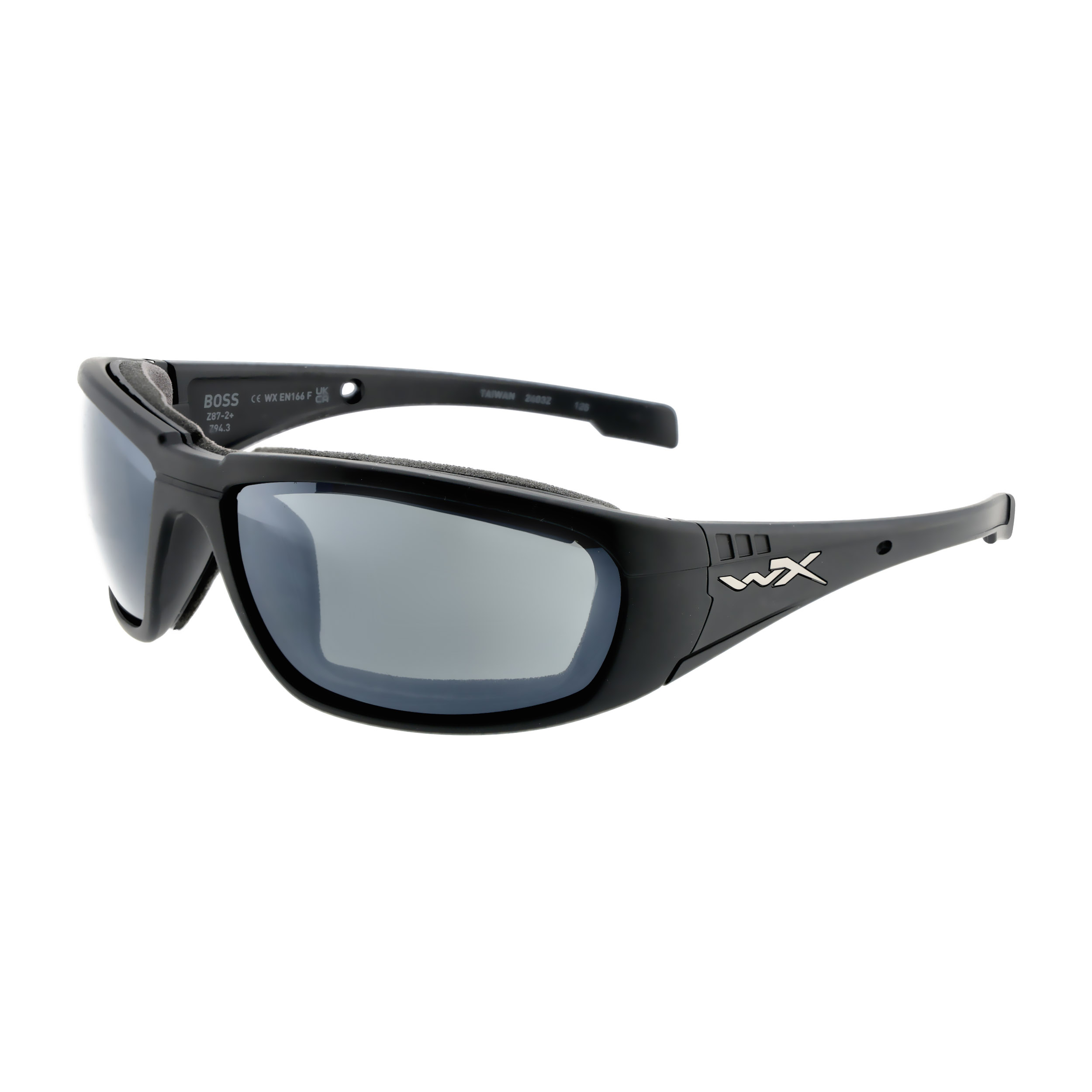Okulary taktyczne Wiley X Boss CCBOS06 grey silver flash, czarne oprawki
