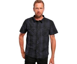 Koszula męska Brandit Roadstar krótki rękaw czarno/niebieska