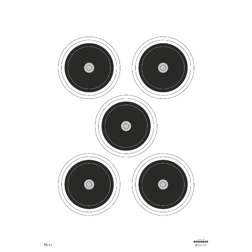 Tarcza strzelecka do strzelań dynamicznych 5 ekranów - pakiet 50 szt.