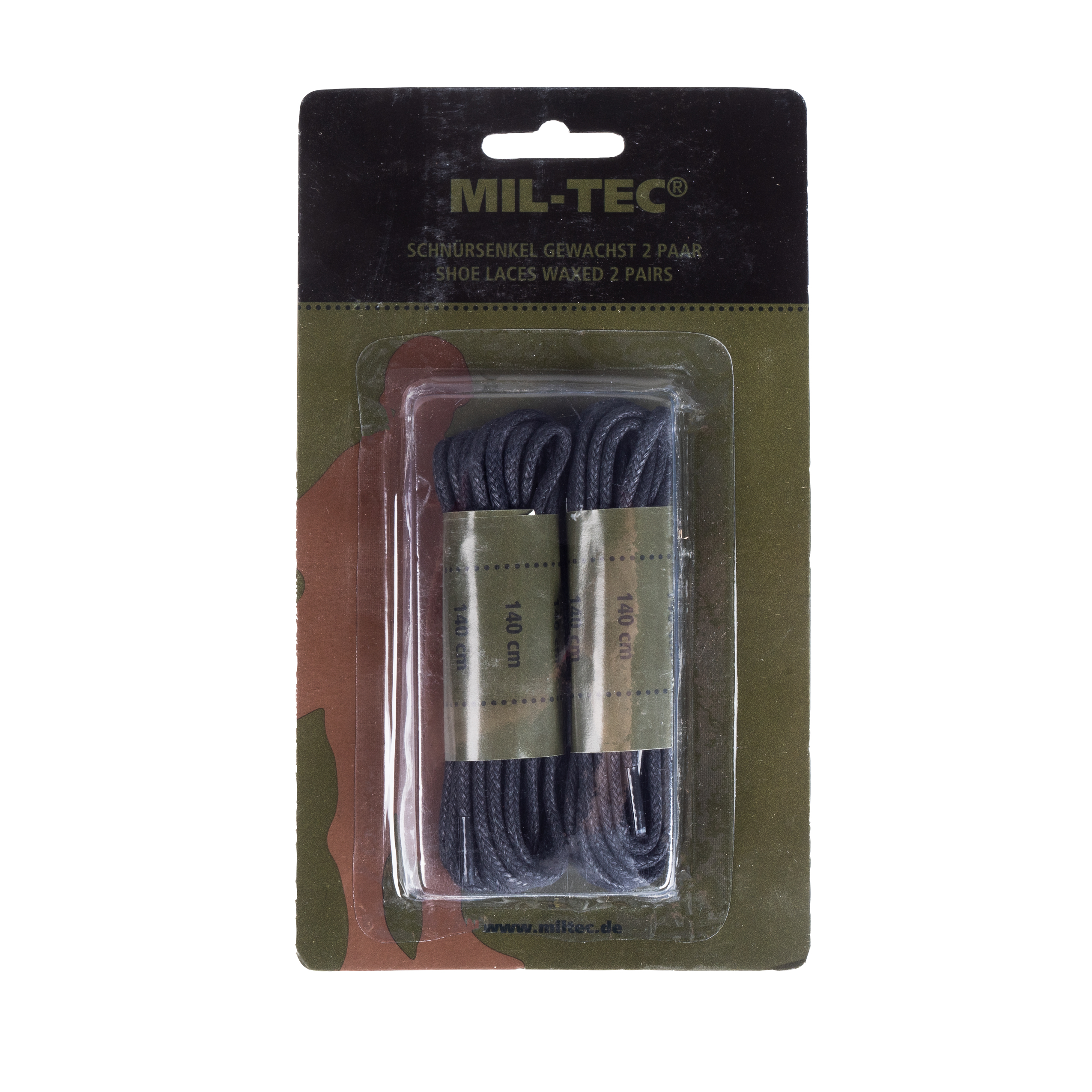 Sznurówki Mil-Tec 140 cm woskowane czarne