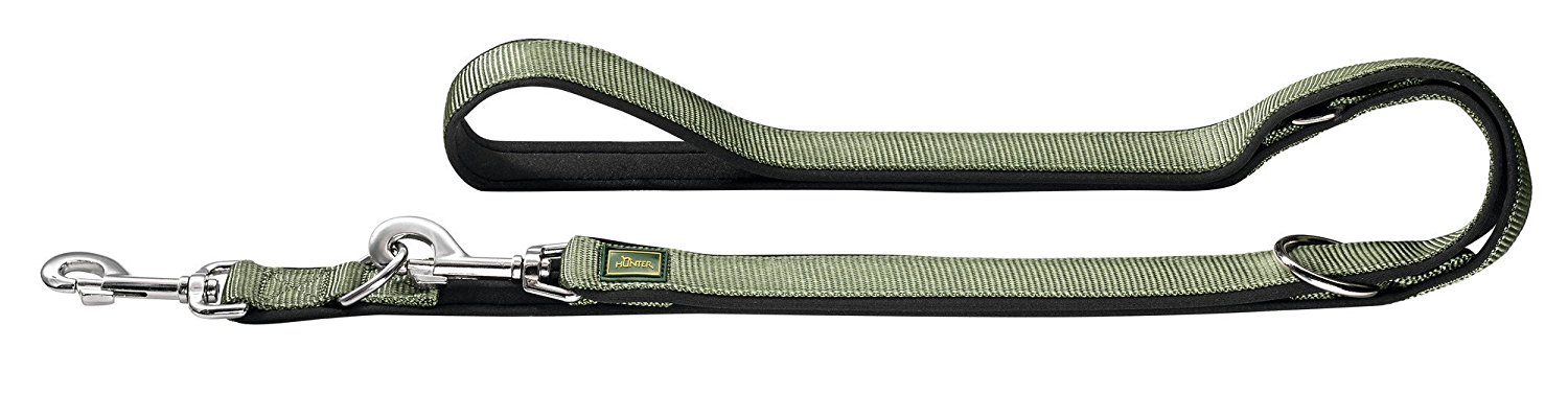 Smycz neoprenowa oliwkowo czarna