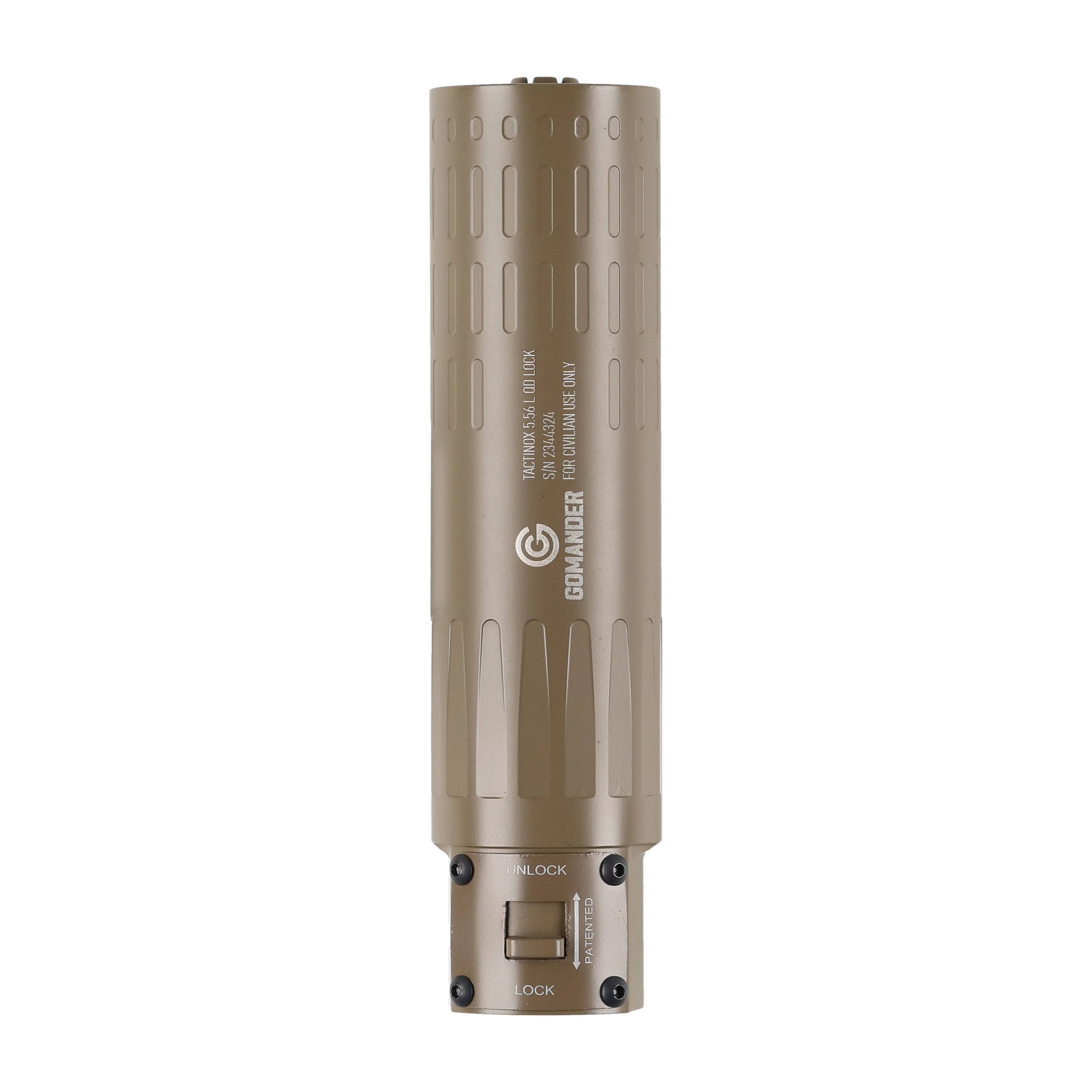 Tłumik do broni Gomander Tactinox QD-LOCK L 5,56 M26x1,5 piaskowy