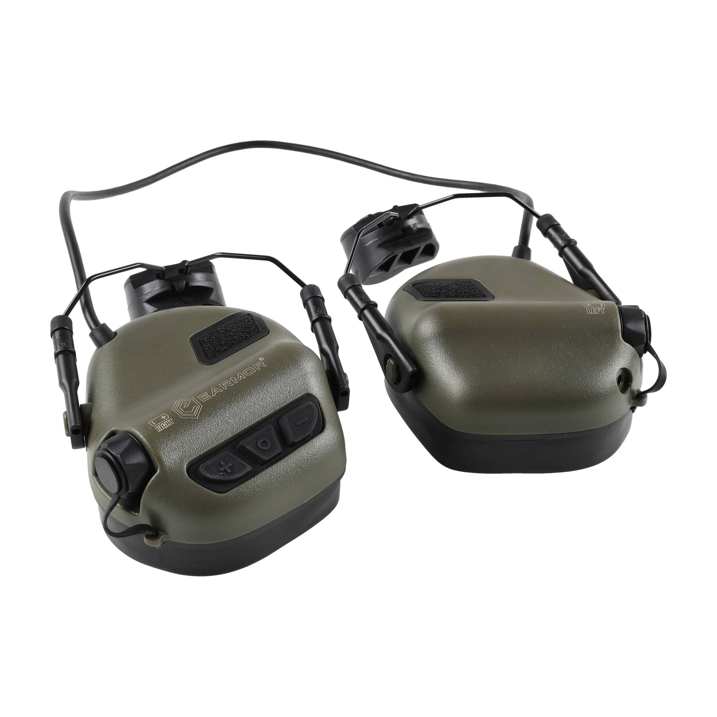 Aktywne ochronniki słuchu do hełmów Earmor M31H-FG/ARC Plus Fast zielone