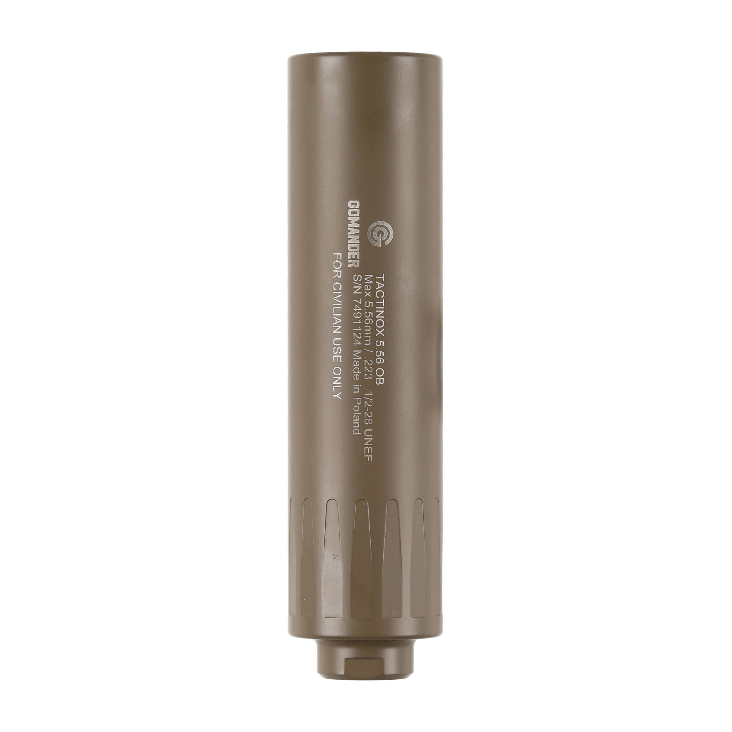 Tłumik do broni Gomander Tactinox 5,56 OB nasuwany 42 mm 1/2x28 stal nierdzewna piaskowy