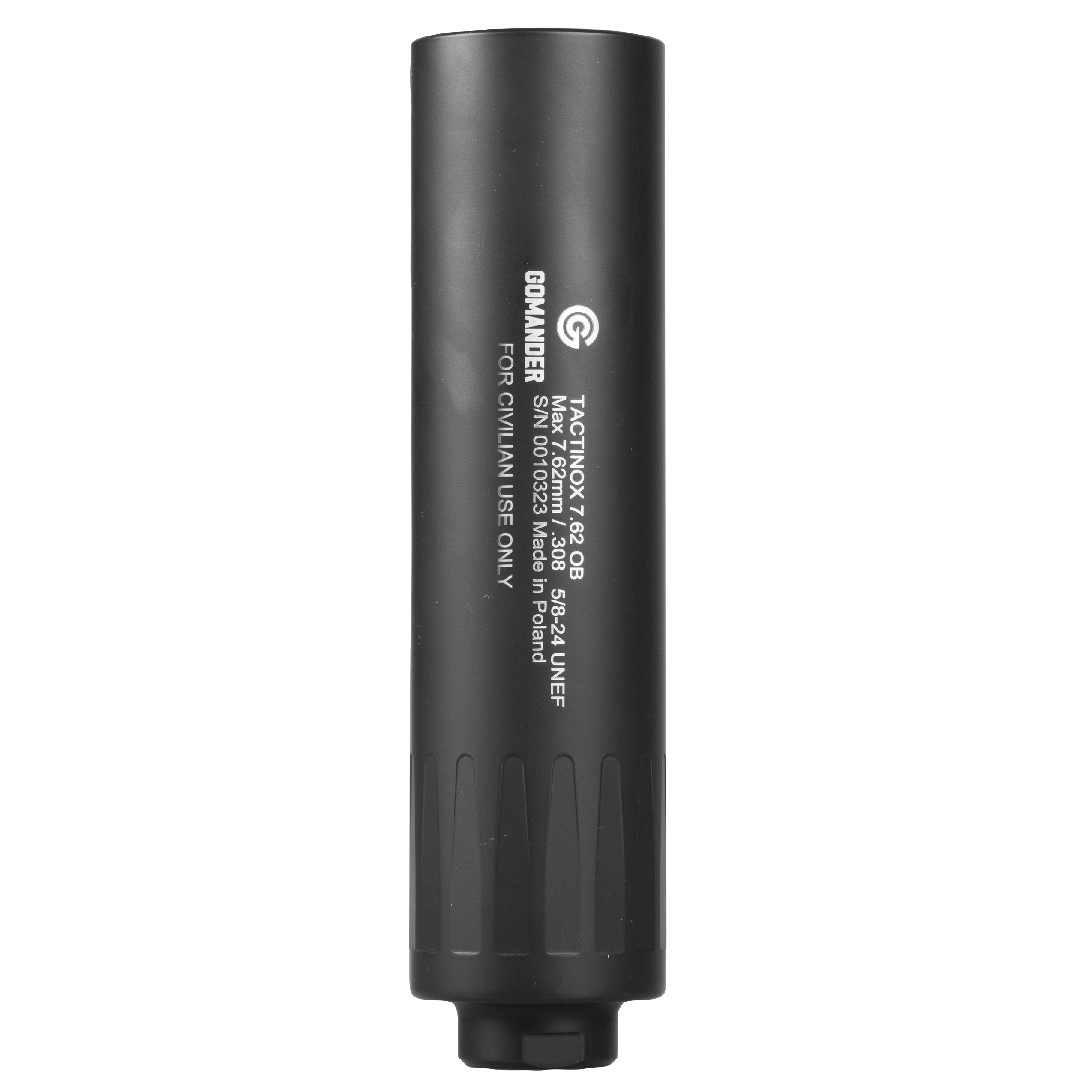 Tłumik do broni Gomander Tactinox 7,62 OB nasuwany 42 mm 5/8x24 stal nierdzewna czarny