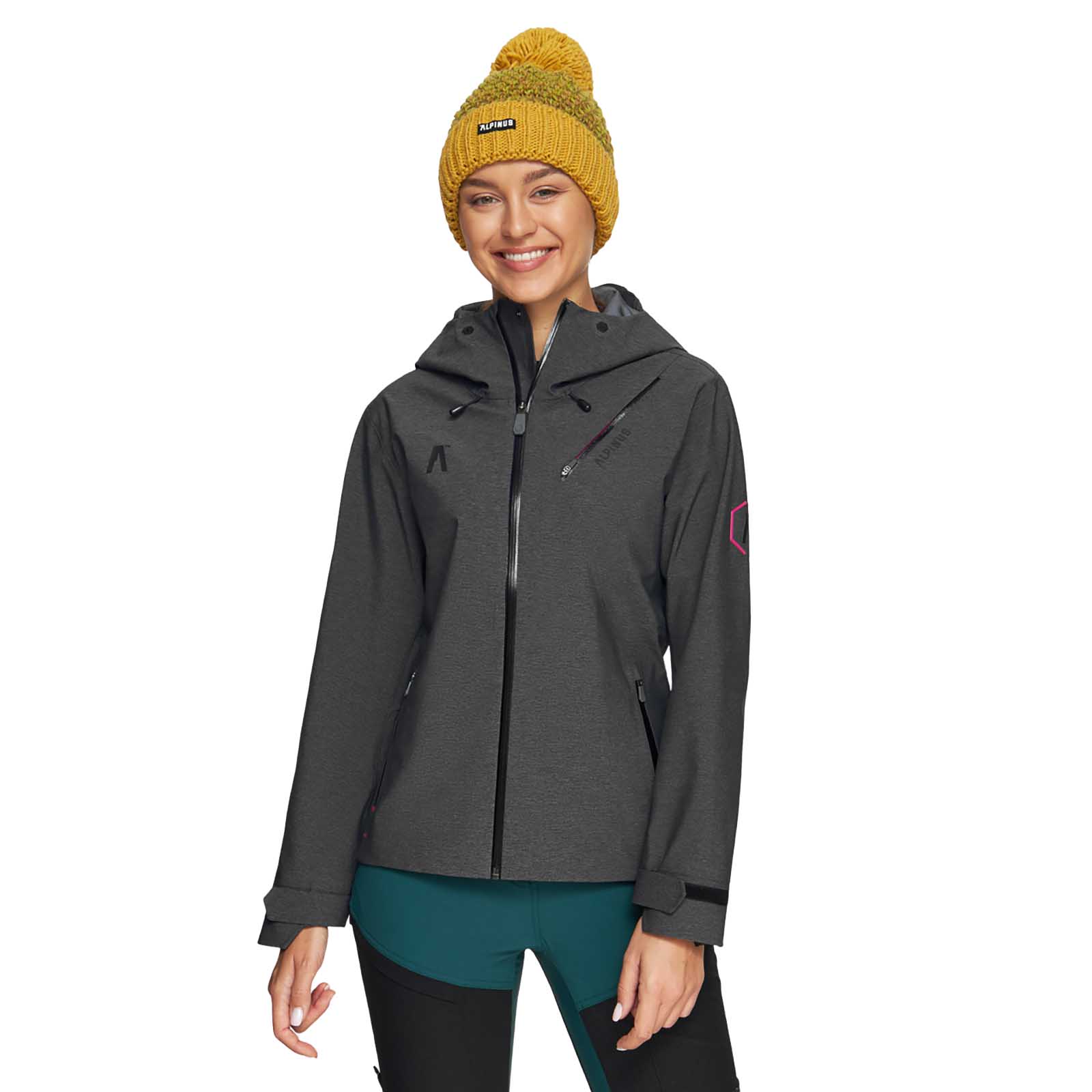 Kurtka damska Alpinus 3 warstwowa Gingera czarna