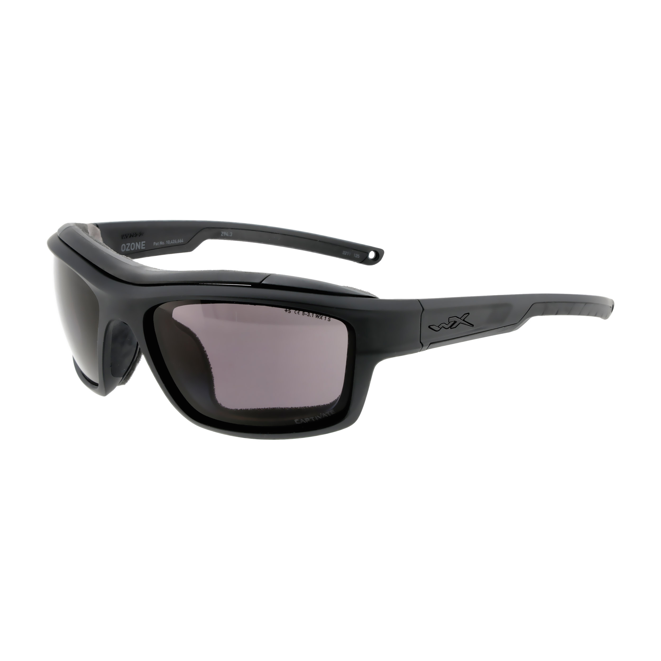 Okulary polaryzacyjne Wiley X Ozone Captivate CCOZN08 smoke grey, czarne oprawki