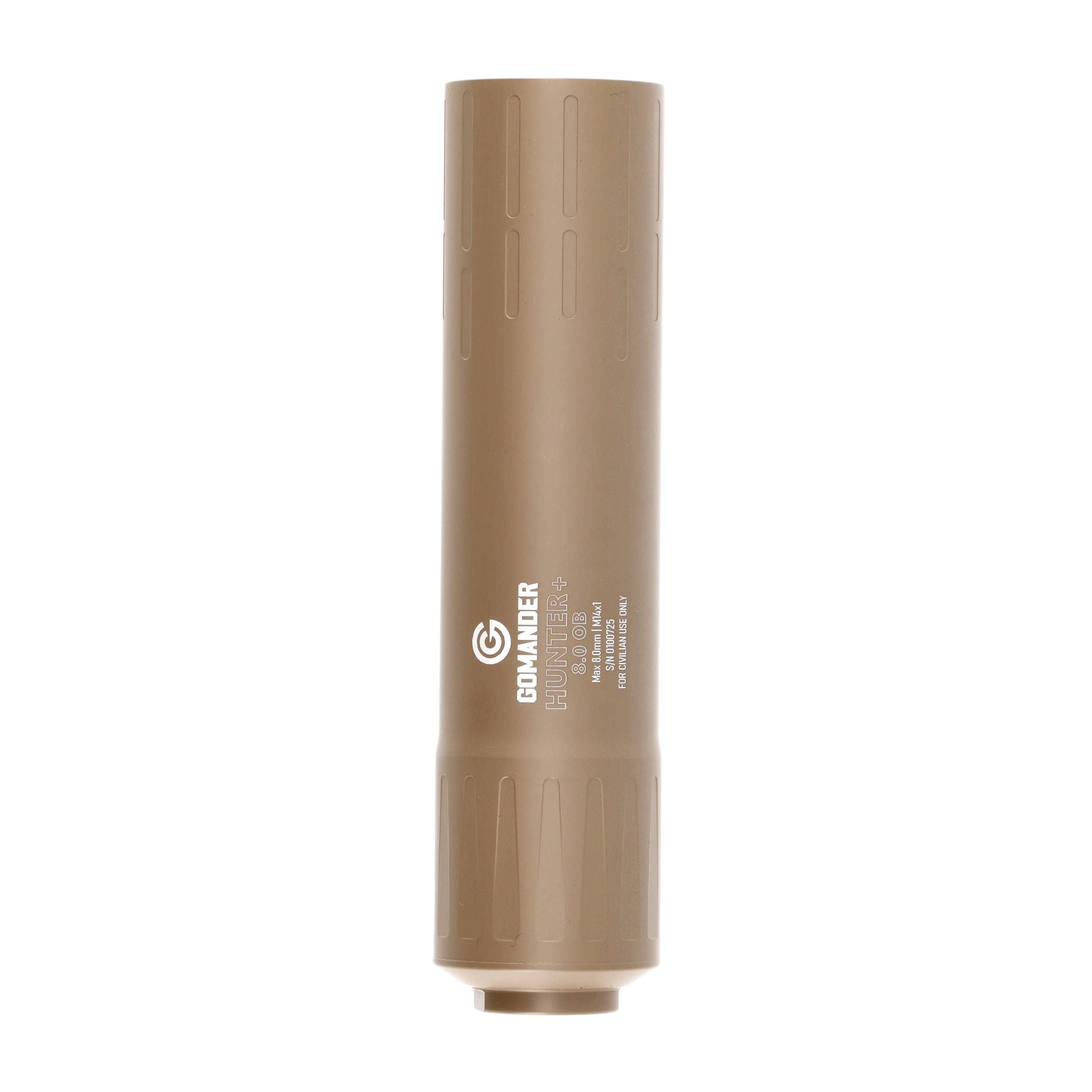 Tłumik do broni myśliwskiej Gomander Hunter 8.0 OB gen2 52-M14x1 fi x 25,5 piaskowy