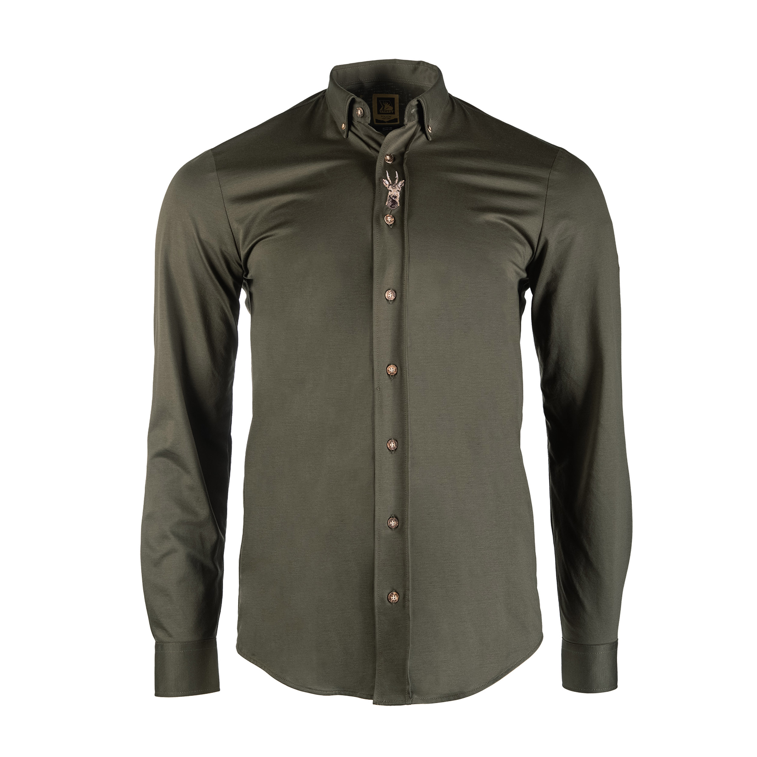 Koszula męska Tagart Koziołek slim ciemnozielona