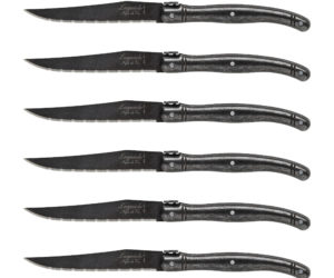 Nóż Laguiole do steków Black Stonewash 6 szt.