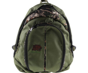 Plecak myśliwski Forsport Smart - oliwkowy kamuflaż, haft dzik stoi w trawie