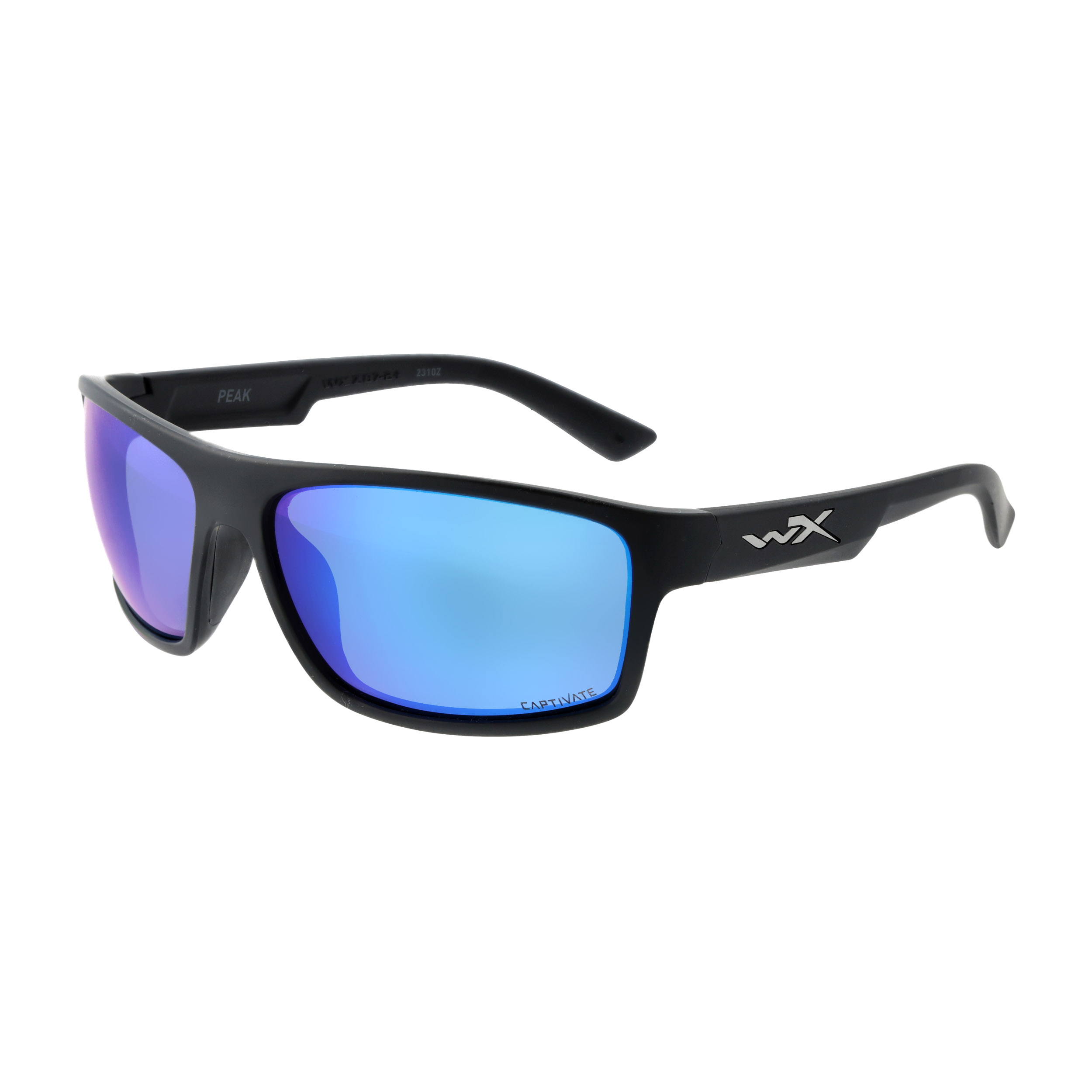 Okulary polaryzacyjne Wiley X Peak Captivate ACPEA19 blue mirror, czarne oprawki