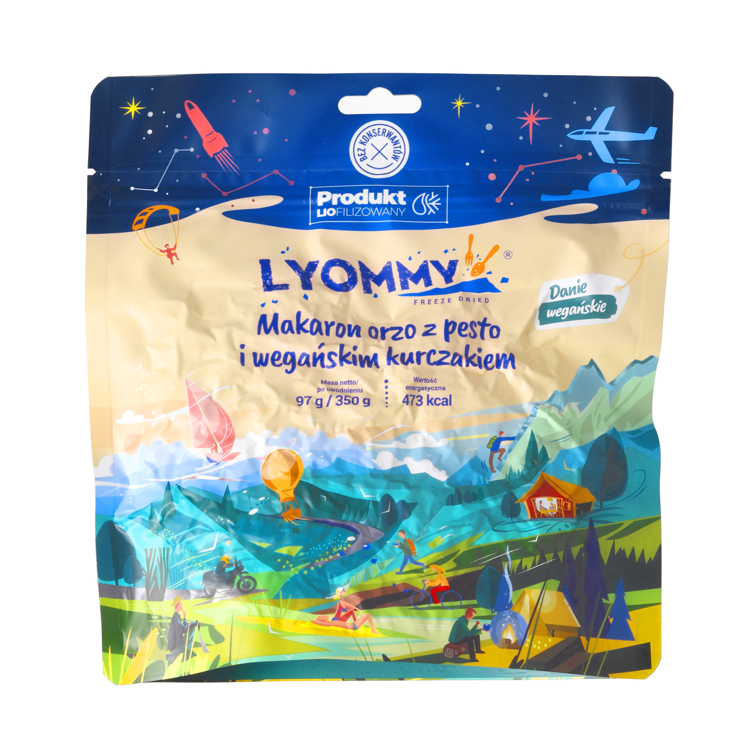 Makaron Lyommy orzo z pesto i wegańskim kurczakiem 350 g