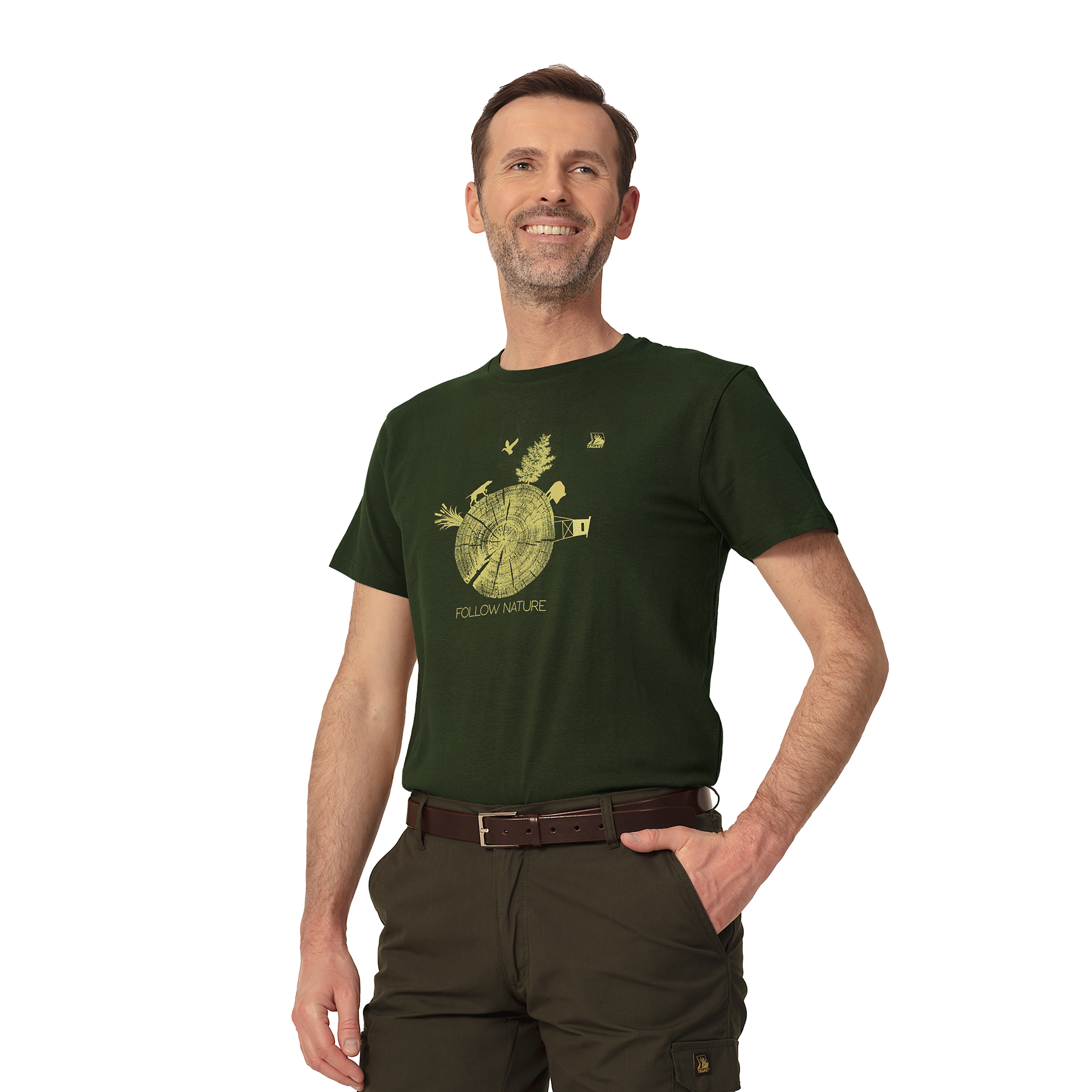 Koszulka męska Tagart FNT Wood ciemnozielona